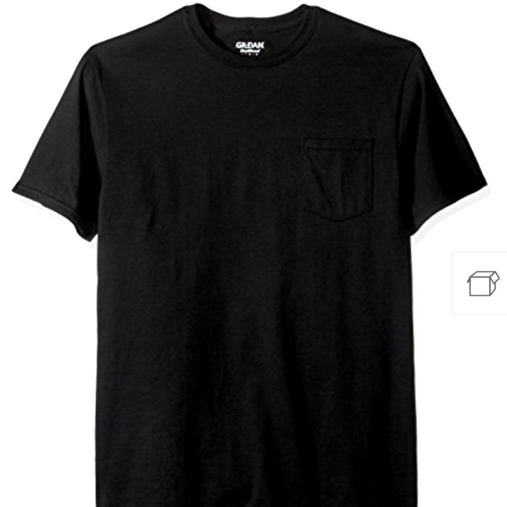 GILDAN Men’s One Pocket Black T-Shirts Package of Two Size XL